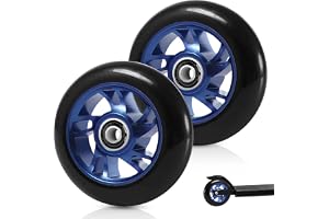 Set med 2 freestyle sparkcykel, 100 mm, freestyle sparkhjul, reservhjul för skoter, aluminiumlegering, skoter hjul för kompat