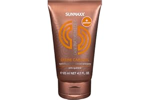 SUNMAXX TAN MAXXIMIZER Creme Caramel Tanning Lotion + Bronzer I Selbstbräuner I Feines Caramel Aroma I Guarana Extrakt I Bronzer Effekt I Bräunungspigmente