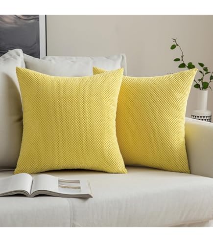 JOTOM Set van 2 corduroy kussenslopen 40 x 40 cm, zachte gestreepte effen decoratieve kussenhoezen, vierkante kussenhoezen voor sierkussens, voor bank, slaapkamer, woonkamer, bed, huis, boho-decor (16