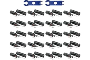 SOLARTRONICS 20 Paar Solarstecker , Männlich/Weiblich Solarpanel Kabelstecker, IP67 Wasserdicht, PV Stecker kompatibel mit MC4, Steckverbinder für 4mm² - 6mm² Solarkabel mit Solar-Spannschlüssel
