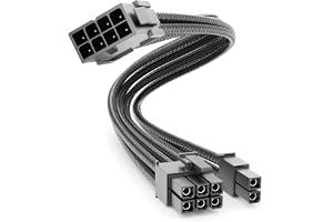 deleyCON 6+2 Pin PCI Express GPU Grafikkort Strömkabelförlängning 30cm - 18 AWG PSU PC Dator Strömförsörjning Nylon Strömkabe