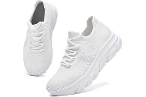 ELAPHURUS Femmes Slip-on Chaussures de Marche Baskets Mesh Légères Lace-up Chaussures de Course Respirantes Chaussures de Loisirs Fitness Chaussures de Sport