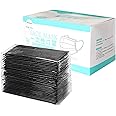 LQQ 100Pcs Multiple Color Adults' Disposable_Face_Masks Individually Wrapped 3 Layer Face Protection Against Droplet Anti-Particle and Dust Breathable Mouth Nose Cover Unisex (Black)
