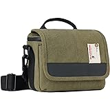 Besnfoto Camera Bag Small Mirrorless Camera Shoulder Bag Purse Waterproof Canvas Cute DSLR SLR Messenger Bag Case for Women a