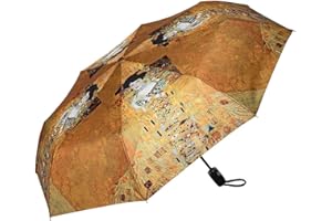 VON LILIENFELD® Ombrello Tascabile Automatico Portatile Leggero Stabile Colorato Arte Gustav Klimt: Adele