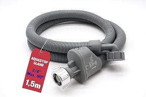 ELECTROHOGAR Aquastop Universalslang 1,5 m, VDE-Certifierad | PVC, PP och aluminiummutter, Standard 3/4" anslutning, Brottryc