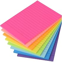 Blocs Notes Adhésifs Extra Larges 203x152mm - 6 Couleurs Vives Pour Brainstorming Et Organisation