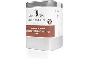 SPICE FOR LIFE SINCE 2008 DIE GEWÜRZJÄGER - FÜR DICH UNTERWEGS Spice for Life Roter Kampot Pfeffer, The King of Pepper, 80g
