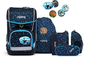 ergobag cubo light Set ergonomischer Schulrucksack, extra leicht, Set 6-teilig inkl. Seitentaschen, 780 g