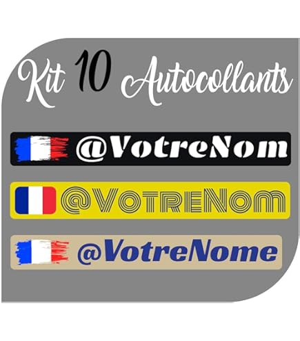 Kit X10 Autocollants En Vinyle Avec Profil Instagram, Facebook, Whatsapp - Vélo, Casque, Pelle à Roue, Planches à Roulettes, Voiture, Moto, Etc. Kit De 10 Vinyle (Font Pack 2