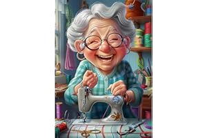 NEWENMO Abuela Sonriente Diamond Painting Adultos,5D Linda Abuela Diamond Art,Kit Completo de Pintura de Diamante,Bricolaje Dibujo de Diamantes Set,para Principiantes Decoración de Hogar 30x40cm