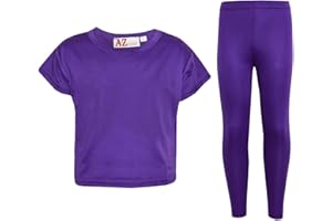 A2Z 4 Kids® Girls Top Kids Plain Color Stylish Crop Top & Fashion Legging Set New Age 5 6 7 8 9 10 11 12 13 Years
