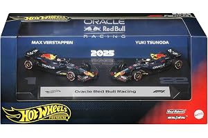 Hot Wheels Premium Formula 1 Oracle Red Bull Racing 2-pack | Set med 2 samlar-racerbilar i skala 1:64 av pressgjuten metall: #1 Max Verstappen & #22 Yuki Tsunoda, JMM95