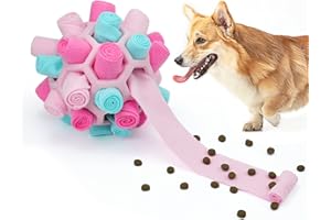 Tesytto Schnüffelball für Hunde Interaktives Hundespielzeug Ermutigen Natürliche Nahrungsfähigkeit Slow Food Training Bissresistenter Welpe Spielen Tragbare Hunde Intelligenzspielzeug (Bonbonrosa)