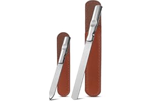 FVION Lime per Unghie in Acciaio Inossidabile - 2 Pezzi Lime Professionali per Unghie Doppia Faccia, Limetta Unghie in Metallo per Manicure e Pedicure