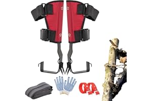 KAXENIG Tree Climbing Spike Crampons Tree Climbing Spikes, Adjustable Steel Poles Climbing Spurs, Tree Climbing Tool Kit, Stainless Steel Tools For Climbers, Logging, Hunting Observation And Fruit Picking