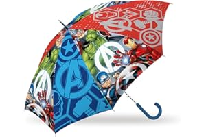 MARVEL Kid Licensing Paraguas 46CM Auto Avengers, Juventud Unisex, Multicolor, Talla Única