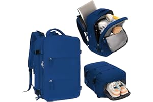 Mi Ko Mi Ka Mochila de Viaje Grande: Resistente al Agua, con Compartimento para Zapatos Separado, Puerto de Carga USB y Diseño Multifuncional Antirrobo. 2210