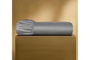 ‎SERALINO Seralino Mako Satin Spannbettlaken 180x200cm Baumwolle Grau Dunkelgrau| 100% Bio Baumwolle Leinentuch 180x200| weiches Spannbetttuch 180x200| Spannbettlaken 180x200cm Boxspringbett (bis 30cm Steghöhe)