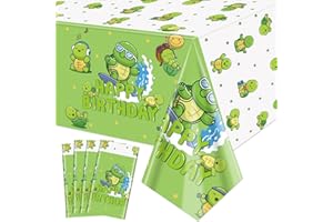 PTECDROTS 4Pcs Schildkröte Tischdecke, niedliche Schildkröte Party Tischdecken, rechteckige Tischdekoration für unter dem Meer Party Dekorationen Schildkröte Geburtstag Party Dekorationen liefert,130 x 220cm
