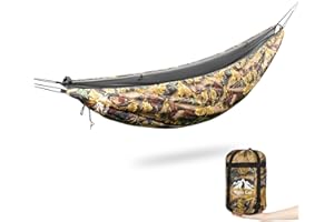 Night Cat Hammock Underquilts Sleeping Bag Single Insulated Under Blanket for Hammock 4 Seasons Lightweight Soft Warm 5-20℃ 8x3.6ft Camouflage