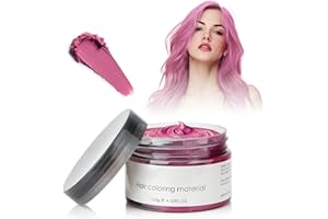 SOVONCARE Coloration Temporaire Cheveux, 4.23 oz Coloration Cheveux Femme Homme, Cire Colorante Temporaire Pour Cheveux Facile À Laver Et À Changer De Couleur, Convient Pour Cosplay Halloween (Rose)