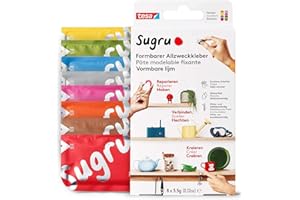 tesa Sugru Colla Multiuso Modellabile, Pasta adesiva versatile, per Decorare, Incollare, Riparare e per Creazioni Fai da Te, Confezione da 8 x 3.5 g, Multicolore