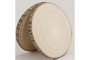 HERZONE 28 ~ 32 cm Paulownia Dischi di legno per fai da te, 1 pannello di legno lucido rotondo in legno di paulownia naturale, (28 ~ 32 cm/1 pezzo)