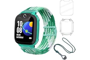 GENERIC 4 in 1 Accessory Set for imoo Z1 Z3 X10 Watch Phone-Nylon/Resin Magnetic Watch Strap&Screen Protector&Clear Case&Neck Strap,Cute Replacement Kit for imoo Kids Smartwatch