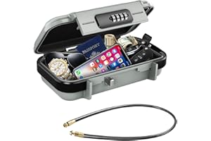 Brifit Tresor mit Zahlenschloss, Tragbare Sicherheitsbox Wasserdicht Anti-Diebstahl, Mini Safe Tresor mit Zahelncode, Sicherheitskassette für Reisen, Strand, Camping, Hause, Büro (Grau)