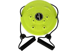 eBoutik - Waist Slimming Body Shaping Balance Rotating Disc Board - Resistance String Bands Handles - Waist Wriggling Plate Multi-functional Twist Exercise Home Fitness Equipment