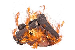 ‎RELAX4LIFE RELAX4LIFE 9er-Set Keramikholz, hitzebeständige Keramik-Holzscheite, Dekoholz aus Keramikfaser, Deko Kaminholz, Kamindekoration, Keramik-Holzscheit-Set für den Innen- & Außenbereich