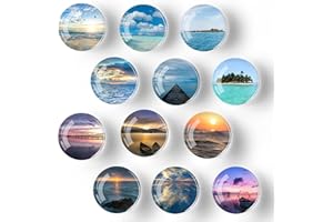 AHLMA Paquete de 12 Imanes Nevera Frigorifico de Cristal Imanes 3D Imanes para Nevera Decoracion Iman Nevera Potente para Vidrio de Oficina, Pizarras Blancas, Refrigeradores, Gabinetes de Cocina (Marino)