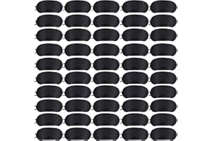 JEFFOUOO 50 Stück Schlafmaske, Augenmaske Schlaf Augenbinde, Tragbare Schlafbrille mit Nasenpolster, Augenbinde Augenabdeckung für Damen Herren Schlaf Spiel Reise(Schwarz)