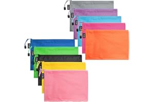 LUHIUMOYA A5-Stück Dokumententasche, Wasserdicht Dokumententasche mit Reißverschluss,Beutel für Papier, Dokumente, Datei, Kosmetika, Hausaufgaben（schwarz,Rosa,Blau,gelb,Grün）