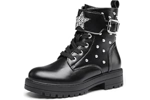 DREAM PAIRS KIDS Ragazze Moda Stivali Bambine Caldo Inverno Stivaletti Stringati per Bambina