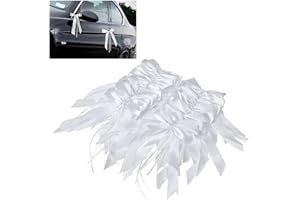 WILLINGOOD willling Brentwood 60 Unidades Antena Lazos Auto Lazos Joyas Decoración para Boda [Color Blanco]
