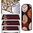 KANUSHI Industries® 1Pc Fridge Cover for Top with 6 Utility Pockets + 1 Handles Covers + 3 Fridge Mats (VAR-FRI-LONG-LEVS-BROWN-COMBO-M-11)