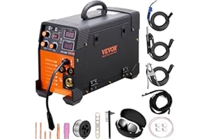 VEVOR Macchina Saldatrice Portatile Saldatrice ad Arco Funzione per MIG MMA TIG Corrente tra 30-200A, Saldatrice Portatile Spessore del Filo 0,8 mm & 1 mm, Saldatrice ad Arco Portatile 8,4kg