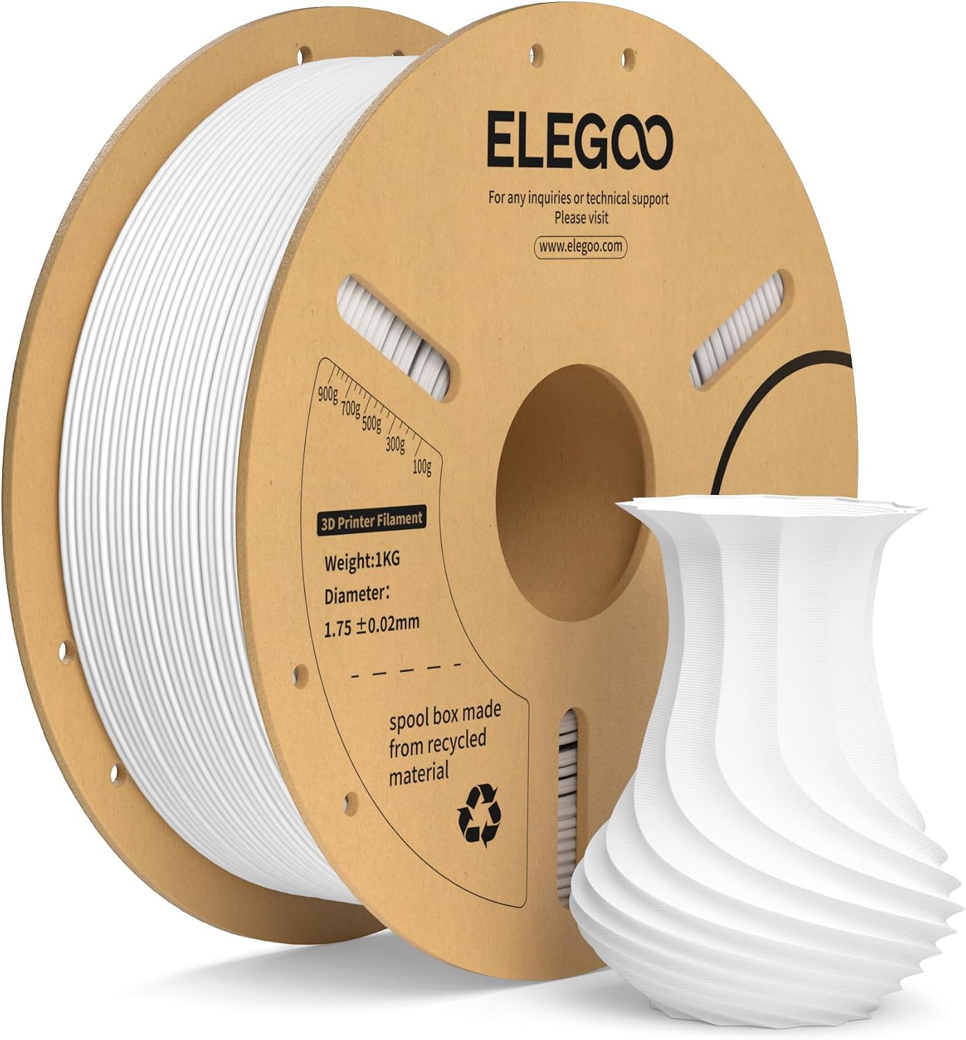 Bilan des Avis Consommateurs Vérifiés sur ELEGOO Filamento PLA 1 75 1KG Blanco PLA Plus