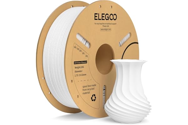 ELEGOO Filamento PLA+ 1.75 1KG Blanco, Filamento PLA Plus para Impresora 3D, Precisión Dimensional +/- 0.02mm, Carrete Filamento 3D,para Mayoría Impresoras 3D