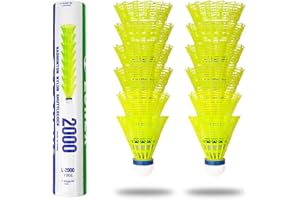 O-Kinee 12 szt. zielonych lotek do badmintona, szybkie pióro lotki piłki o stabilności i trwałości, szybki transfer do badmintona z piórami do gry w pomieszczeniach i na świeżym powietrzu, akcesoria