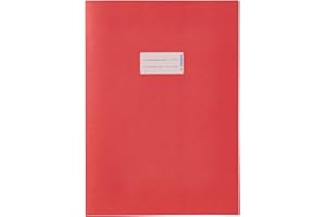 ‎HERMA HERMA 5532 Heftumschlag A4 Papier Rot, Hefthülle mit Beschriftungsfeld aus extrem kräftigen Papier & satten Farben, Heftschoner für Schulhefte, farbig