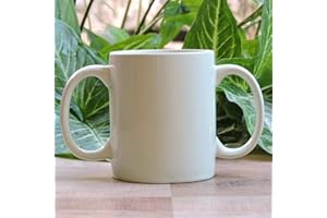 AncientImpex Tasse mit Doppelgriff, Keramik-Trinkbecher mit zwei Griffen für sicheren Halt, 350 ml, Minzgrün