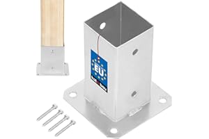 KOTARBAU® Base para Poste 7x7 cm Zincada Acero Anclaje Suelo Base Atornillable Soporte para Postes de Madera Cuadrados Soporte Poste Madera Galvanizado en Caliente Base Poste Madera