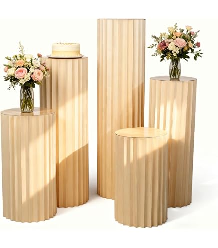 QUARKZMAN Set Di 3 Cilindri Verde Chiaro Spandex Copertura Stand Plinth Copertura Per Feste Di Matrimonio - 10