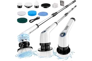 Verdantree Brosse de Nettoyage électrique pour la Maison, Brosse rotative électrique avec 7 têtes de Brosse interchangeables, pour Salle de Bain, carrelage, Baignoire, Cuisine et Voiture