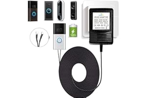 XZGM Transformateur de sonnette vidéo 18 V 500 mA pour sonnette vidéo Ring Nest Eufy Arlo Wyze Câble d'extension 8 m Noir