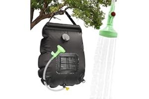 DASIAUTOEM Sac de Douche Solaire, 20L Sac de Douche Camping Portatif Solaire Chauffe, Voyage Douche Solaire avec sur/Hors Commutateur Tuyau et Pomme de Douche, pour Camping Escalade et Randonnée
