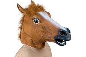 Supmaker Halloween Mask Horse Head Mask Deluxe Novelty Halloween Costume Party Latex Animal Head Mask